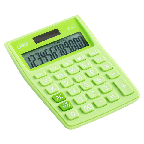 Birotică și Papetărie - Calculator birou 12dig alb-verde 1238 deli