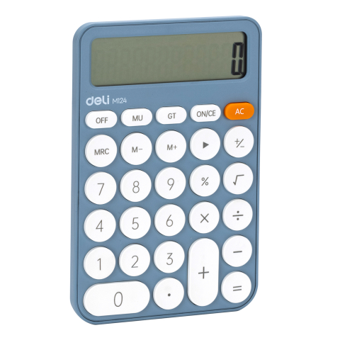 Calculator birou 12dig plastic fashion em124 bleu deli [1]