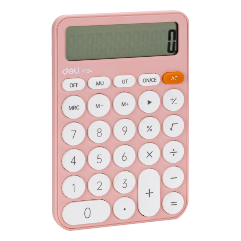 Calculator birou 12dig plastic fashion em124 roz deli [1]