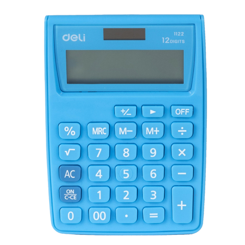 Birotică și Papetărie - Calculator buzunar 12dig alb-albastru 1122 deli