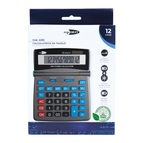 Calculator de birou, 12 Cifre, 12.5 x 16 cm, Niji Digit (blister), copii varsta 6 ani+,8 ani+ [1]