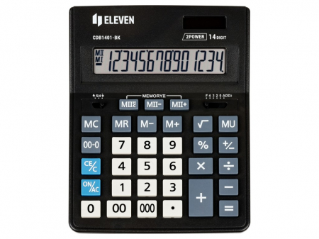 Calculator de birou 14 digiti, 205 x 155 x 35 mm, Eleven CDB1401-BK [1]