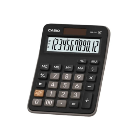 Articole pentru birou - Calculator de birou Casio MX-12B, 12 digiti, alimentare baterie + solar, ecran inclinat