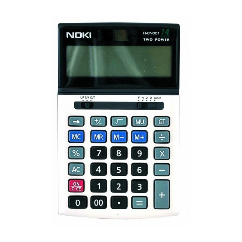 Articole pentru birou - Calculator de birou Noki H-CN001, 14 digiti, alimentare baterie + solar, ecran inclinat