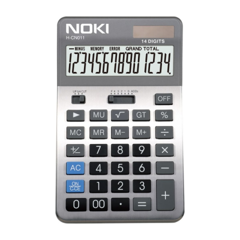 Articole pentru birou - Calculator de birou Noki H-CN011, 14 digiti, alimentare baterie + solar, ecran inclinat