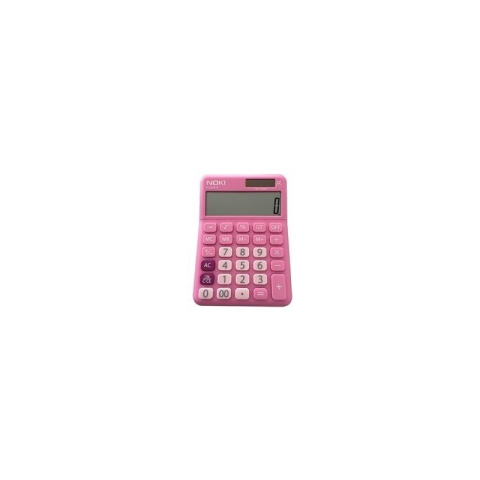 Articole pentru birou - Calculator de birou Noki H-CS001P, 12 digiti, alimentare baterie + solar, ecran inclinat, roz