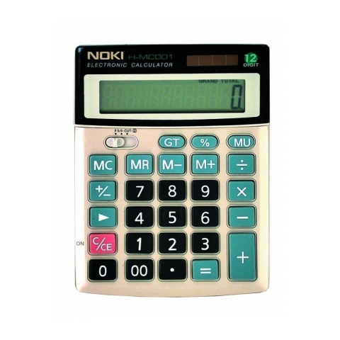Articole pentru birou - Calculator de birou Noki MC002, 12 digiti, alimentare baterie + solar, ecran inclinat