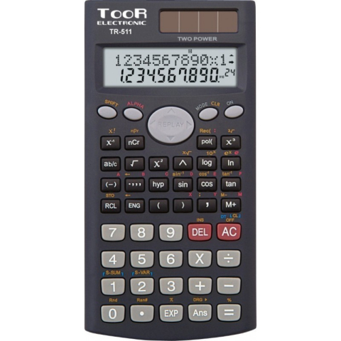 Articole pentru birou - Calculator de birou Toor TR-511 120-1420, 12 digiti, alimentare baterie + solar, stiintific, negru