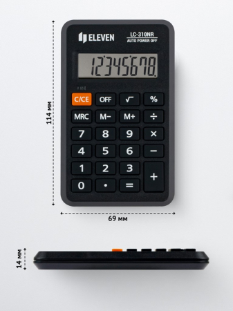 Calculator de buzunar 8 digiti, 114 x 69 x 14 mm, Eleven LC-310NR [1]