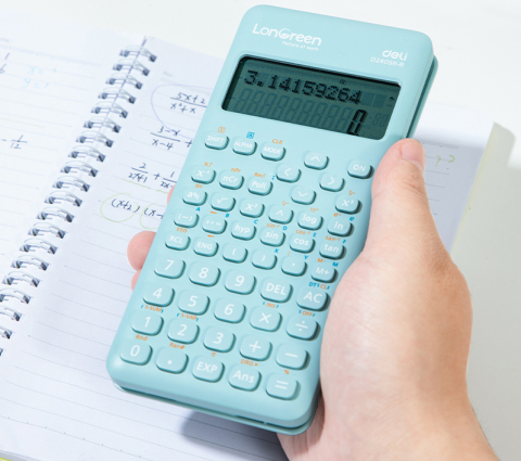 Calculator stiintific 12dig 240f bleu longreen plastic reciclat deli [3]