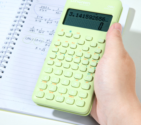 Calculator stiintific 12dig 240f vernil longreen plastic reciclat deli [3]