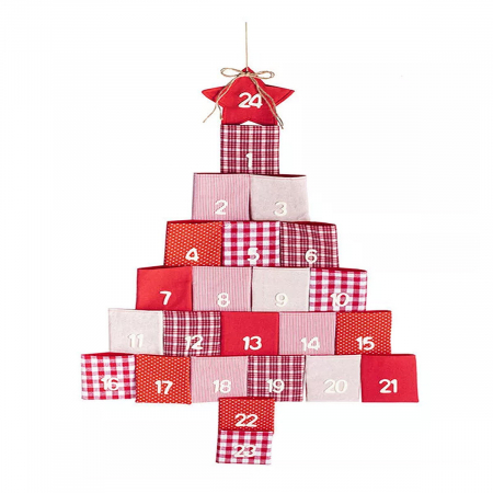 Calendar, Vreme si Timp - Calendar Advent brad din material textil, 3-10 ani