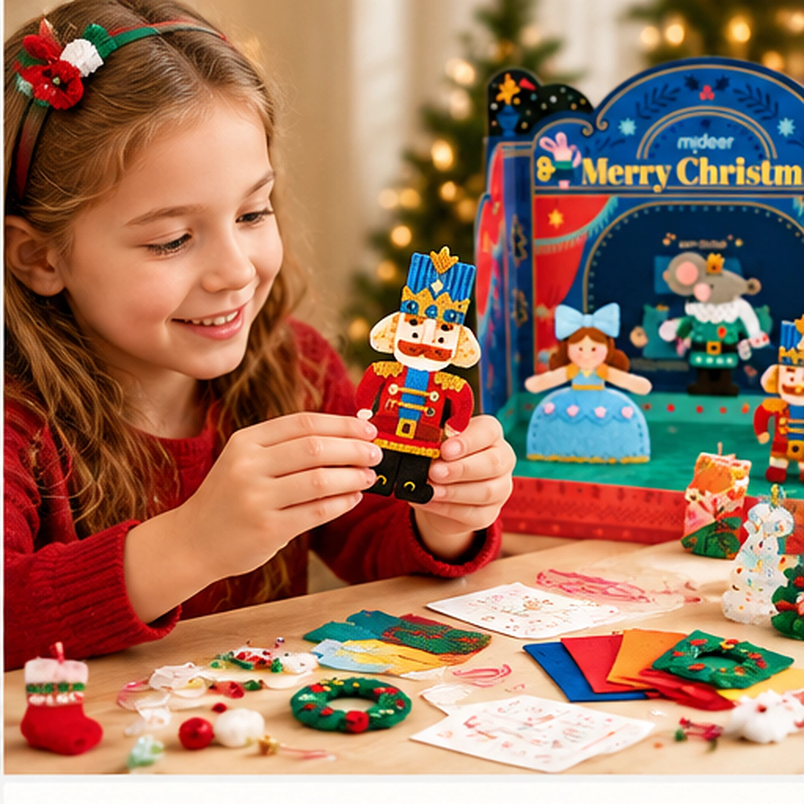 Calendar Advent creativ Mideer Spargatorul de Nuci, 24 activitati si teatru de papusi, 8+ ani [1]