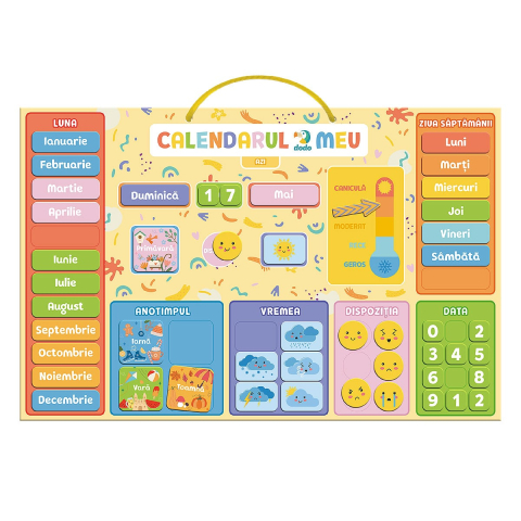 Jucării și Jocuri pentru copii - Calendar educativ magnetic in limba romana, copii varsta 3-10 ani