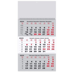 Birotică și Papetărie - Calendar triptic gri