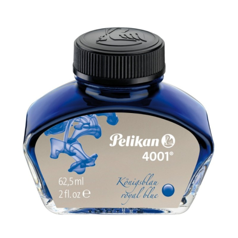 Rezerve Pixuri, Mine si Patroane de Cerneala - Calimara cu cerneala Pelikan 4001 329136, cerneala albastra, 62.5ml