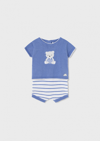 Set 2 piese, Bluza cu maneca scurta si chilotei, bumbac, Ursulet [1]