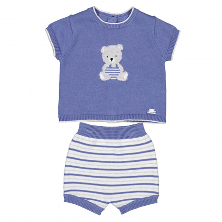 Lichidare stoc - Totul la 9.90 Lei - Set 2 piese, Bluza cu maneca scurta si chilotei, bumbac, Ursulet