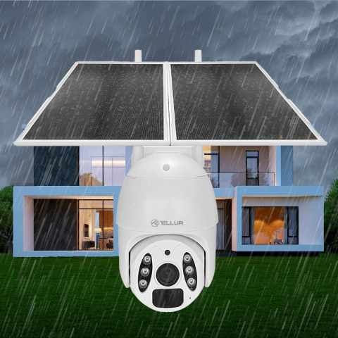 Cameră solară WiFi Tellur Smart, P&T, 3MP, 2K UltraHD, PIR, panou solar 20W, Alb [5]