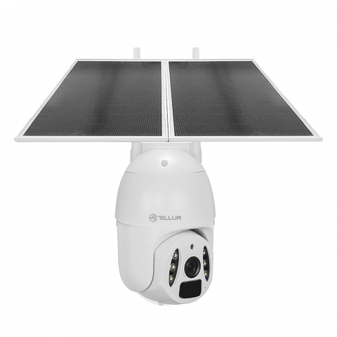 Cameră solară WiFi Tellur Smart, P&T, 3MP, 2K UltraHD, PIR, panou solar 20W, Alb [1]