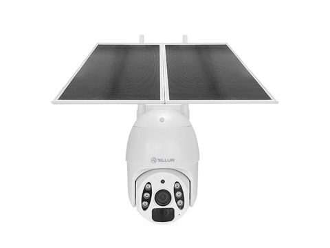 Camere web - Cameră solară WiFi Tellur Smart, P&T, 3MP, 2K UltraHD, PIR, panou solar 20W, Alb
