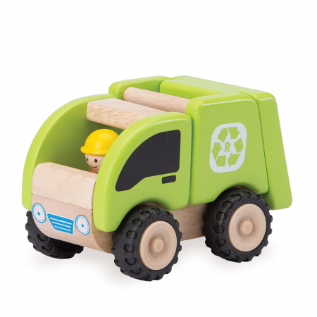 Mașini, trenulețe, vehicule - Camion de gunoi din lemn, Wonderworld