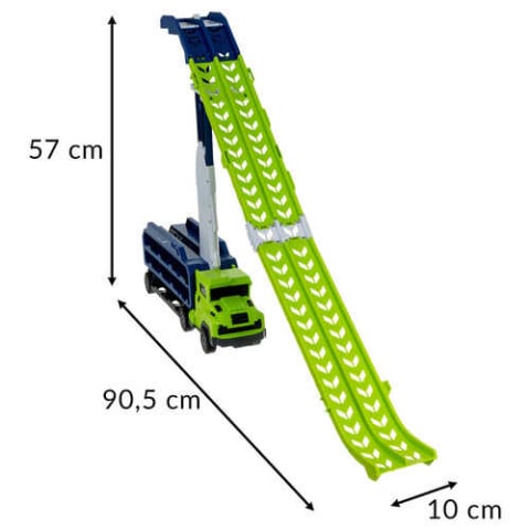 Camion de jucarie, Circuit cu 6 masinute metalice, Pista auto, Tobogan, 90.5 x 57 x 10cm [12]