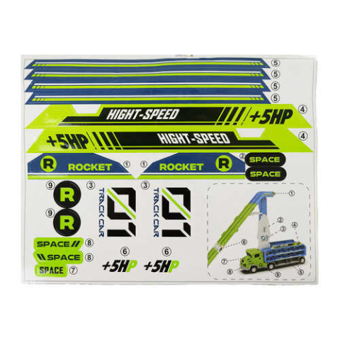 Camion de jucarie, Circuit cu 6 masinute metalice, Pista auto, Tobogan, 90.5 x 57 x 10cm [11]