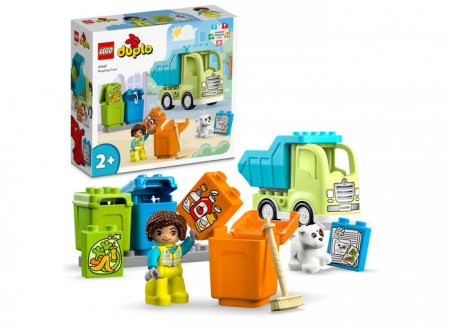 LEGO DUPLO - LEGO® DUPLO - Camion de reciclare 10987, 15 piese, varsta de la 2 ani la 4 ani