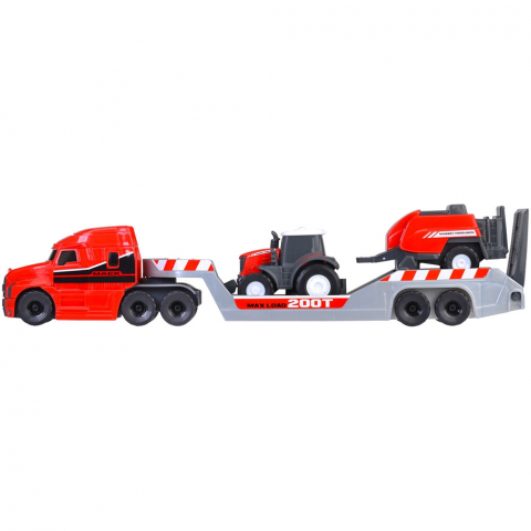 Camion Dickie Toys Massey Ferguson Micro Farm Truck 32 cm cu tractor si presa de balotat [2]