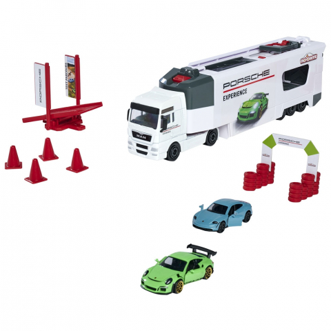 Jucării și Jocuri pentru copii - Camion Majorette MAN Tgx Porsche Experience cu 2 masinute