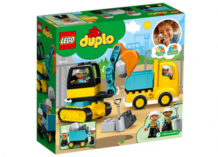 LEGO Duplo: Camion si excavator pe senile 10931, 2 ani+, 20 piese, varsta de la 2 ani la 5 ani [2]