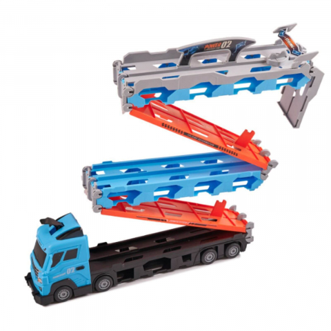Camion transport cu masinute si pista curse, set jucarie copii 3 ani+ [4]