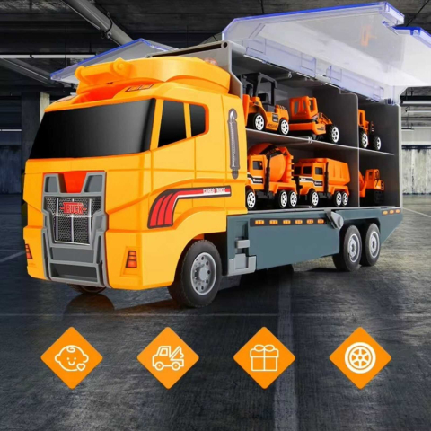 Camion TIR transport masini constructii metalice cu lansator | Jucarie copii [3]