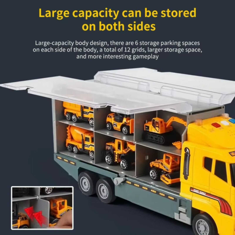 Camion TIR transport masini constructii metalice cu lansator | Jucarie copii [5]