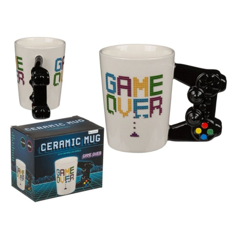 Cana ceramica, maner forma controler, Game OveR, 11x9cm, 350 ml, Out of the blue 78/8273 / 36546 [2]