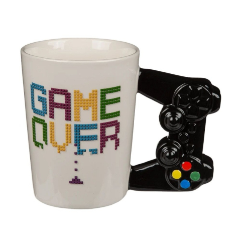 Bucătărie & Servire - Cana ceramica, maner forma controler, Game OveR, 11x9cm, 350 ml, Out of the blue 78/8273 / 36546