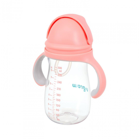 Cana cu pai tritan, roz, 300ml, u-grow [2]