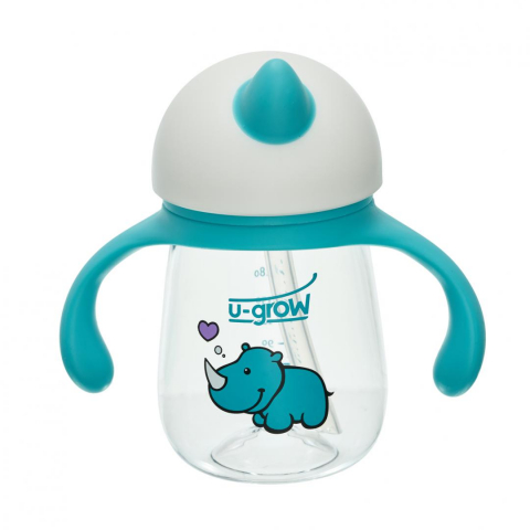 Cani, pahare bebe - Cana cu pai tritan, u-grow,  unc03-sip26