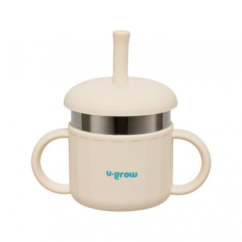 Cani, pahare bebe - Cana silicon cu pai