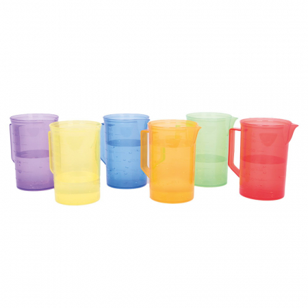 Jucării STEM, Știință şi Experimente - Cani transparente colorate, set 6 buc., TickiT, 2-7 ani