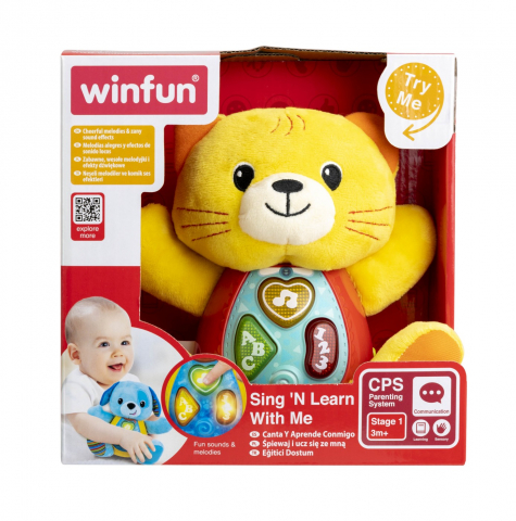 Jucării interactive bebeluși - Canta si invata cu pisicuta kelsey pentru bebelusi, winfun, varsta de la 3 luni la 2 ani