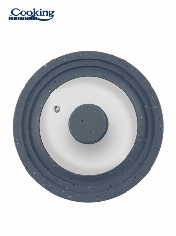 Capac sticla cu margine din silicon ajustabila pe 3 dimensiuni 22/24/26 cm, cooking by heinner (mix 2 culori in bax, 3 rosii + 3 gri) [4]