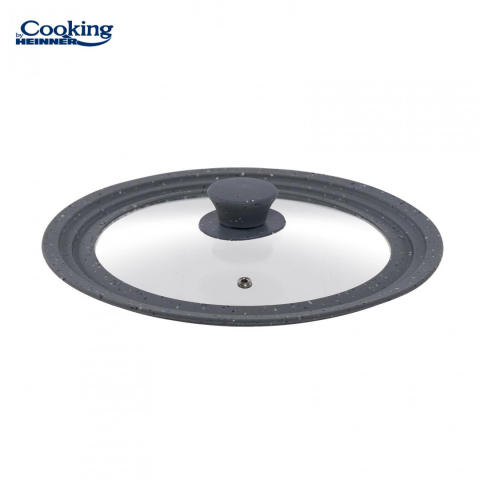 Capac sticla cu margine din silicon ajustabila pe 3 dimensiuni 28/30/32 cm, cooking by heinner (mix 2 culori in bax - 3 gri, 3 rosii) [8]