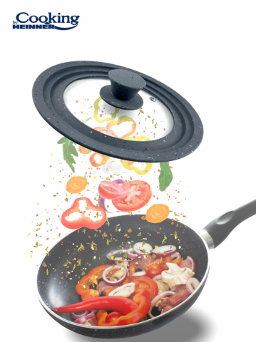 Capac sticla cu margine din silicon ajustabila pe 3 dimensiuni 28/30/32 cm, gri, cooking by heinner [6]