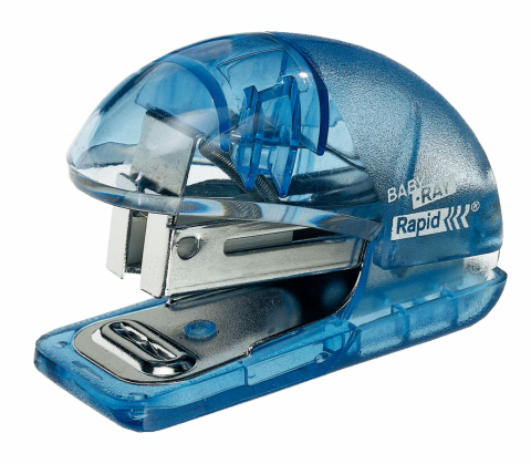 Articole pentru birou - Capsator 10 coli 24/6 26/6 mini f4 albastru translucid rapid