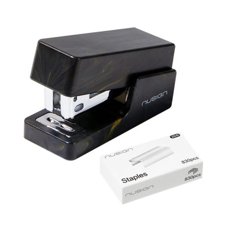 Capsator 12 coli 24/6 mini negru marmorat nusign deli [1]