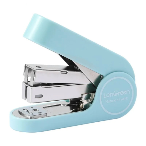 Articole pentru birou - Capsator 15 coli 24/6 culori pastel longreen plastic reciclat deli