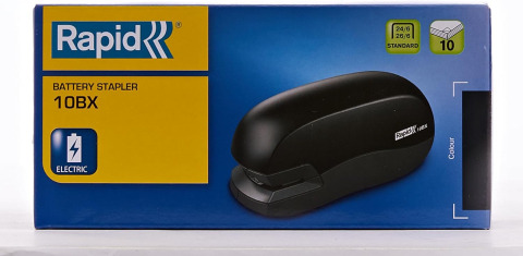 Capsator electric 10 coli 24/6 26/6 fixativ 10bx negru rapid [3]