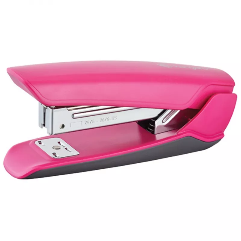 Birotică și Papetărie - Capsator Kangaro Nowa-35/S din plastic capse 24/6 26/6 25 coli roz fucsia blister